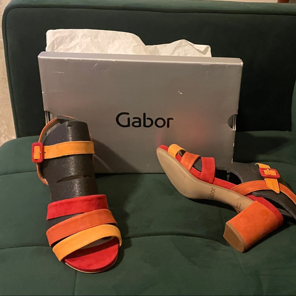 Gabor Women's Red and Orange Strappy Sandals